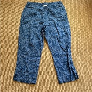 J. Jill Indigo Patterned Linen Pants